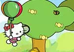Hello Kitty repülő léggömbökkel