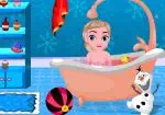 Banho de Verão para o bebê de Frozen