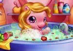 작은 조랑말 목욕