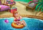 Anna dans la piscine