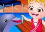Den Babyen Hazel besøke delfiner