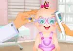 Verzorgen van de ogen van de baby's Rosy