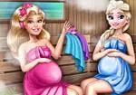 Ellie en swanger Elsa gaan na die sauna
