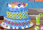मिठाई की भूमि में जन्मदिन का केक