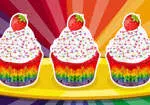 Regnbåge Cupcakes