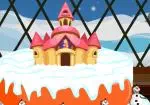 O bolo do castelo de Frozen