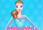 Frozen: Anna dan Permaisuri Salji - menghiasi kek seperti pakaian puteri