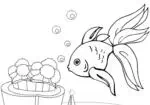 Раскраски для Детей Маленькая Золотая Рыбка