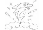 Farbe eine freundliche Delfine Gemälde Spiel