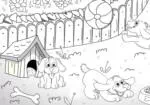 Playful Puppies Coloring Page