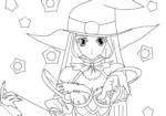 Kid's coloring The Young Witch