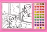 Раскраска Розовый Книга Домашние Кошки