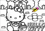Hello Kitty de colorat