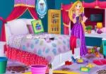 Limpando o quarto da princesa Rapunzel