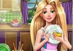 Rapunzel beim Abwasch im wirklichen Leben