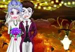 Casal de noivos do Dia das Bruxas