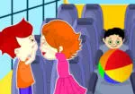 Beijo no ônibus das crianças