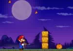 Mario schieten pijlen aan de pompoen