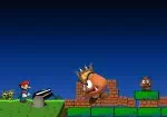 Mario rasande mot Goomba