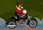 Mario em uma mota como Rambo