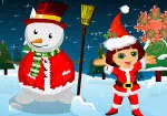 朵拉和雪人 聖誕裝飾