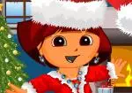 Dora mudou a aparência para o Natal