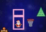 Diversão com basquete de Natal