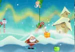 Weihnachtsmann Santa Claus springt Geschenke