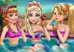 Празднование принцесс в бассейне