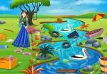 Princesa Anna limpiando el río