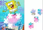 Sponge Bob lumilipad na may dikya lagari puzzle