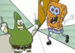 Pièces de pixels - Spongebob et Patrick'