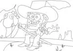 Cowboy Spongebob coloring game