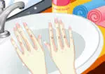 Manicure nel salone spa