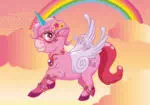 Gembira merah jambu unicorn