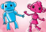 Bonitos robots enamorados