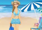 Sommeren pigen på stranden