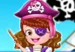 Bambina Hazel vestirsi come i pirati