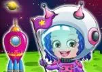 Bambino Hazel vestirsi come un astronauta