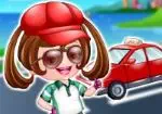 Bambina Hazel vestito come un driver