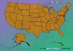 Mapa 50 států USA