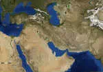 Karta över Mellanöstern och Sydasien