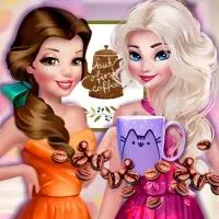 Princesas da moda sobre o café
